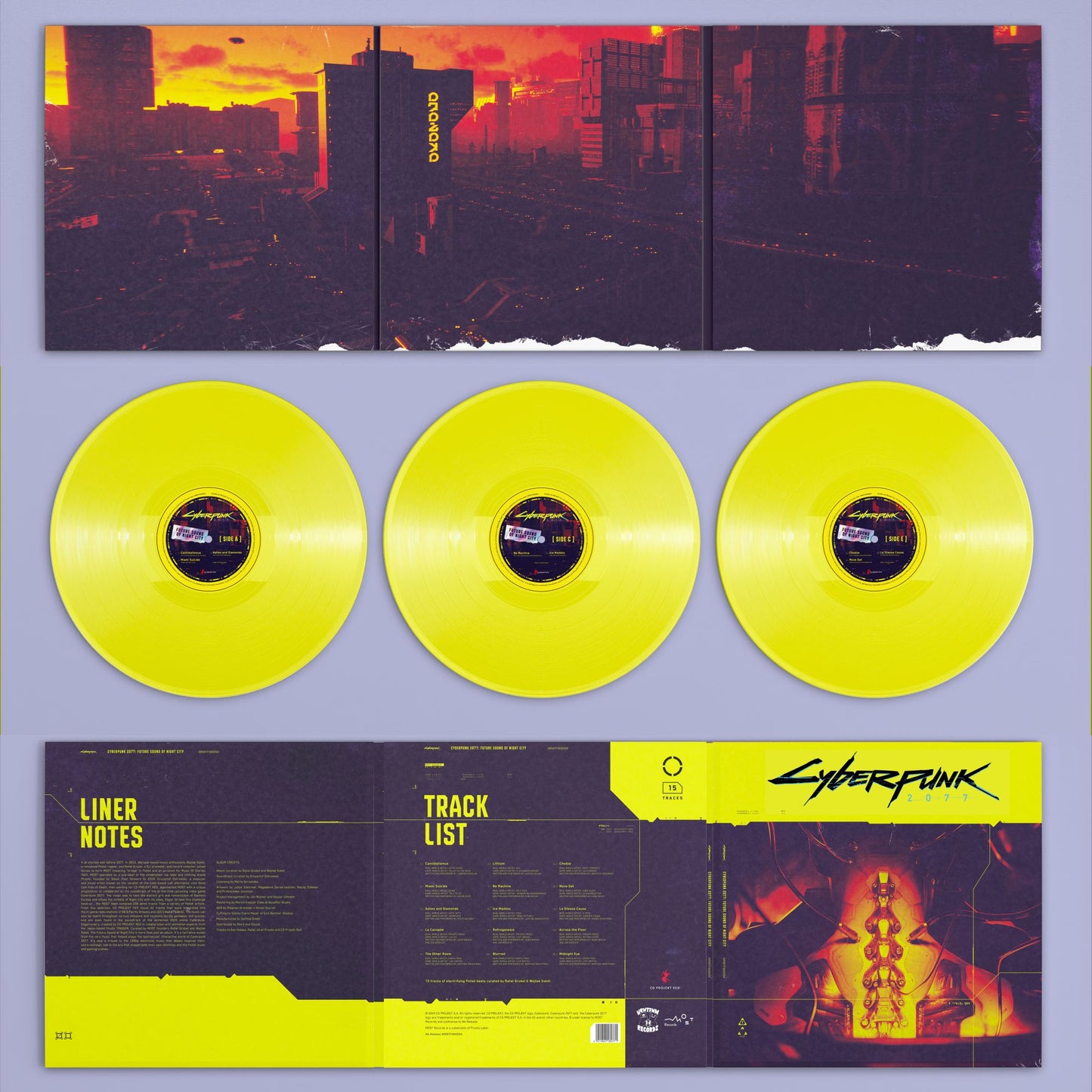Cyberpunk 2077 Future Sound of Night City Soundtrack 3xLP (Yellow Limited Vinyl)