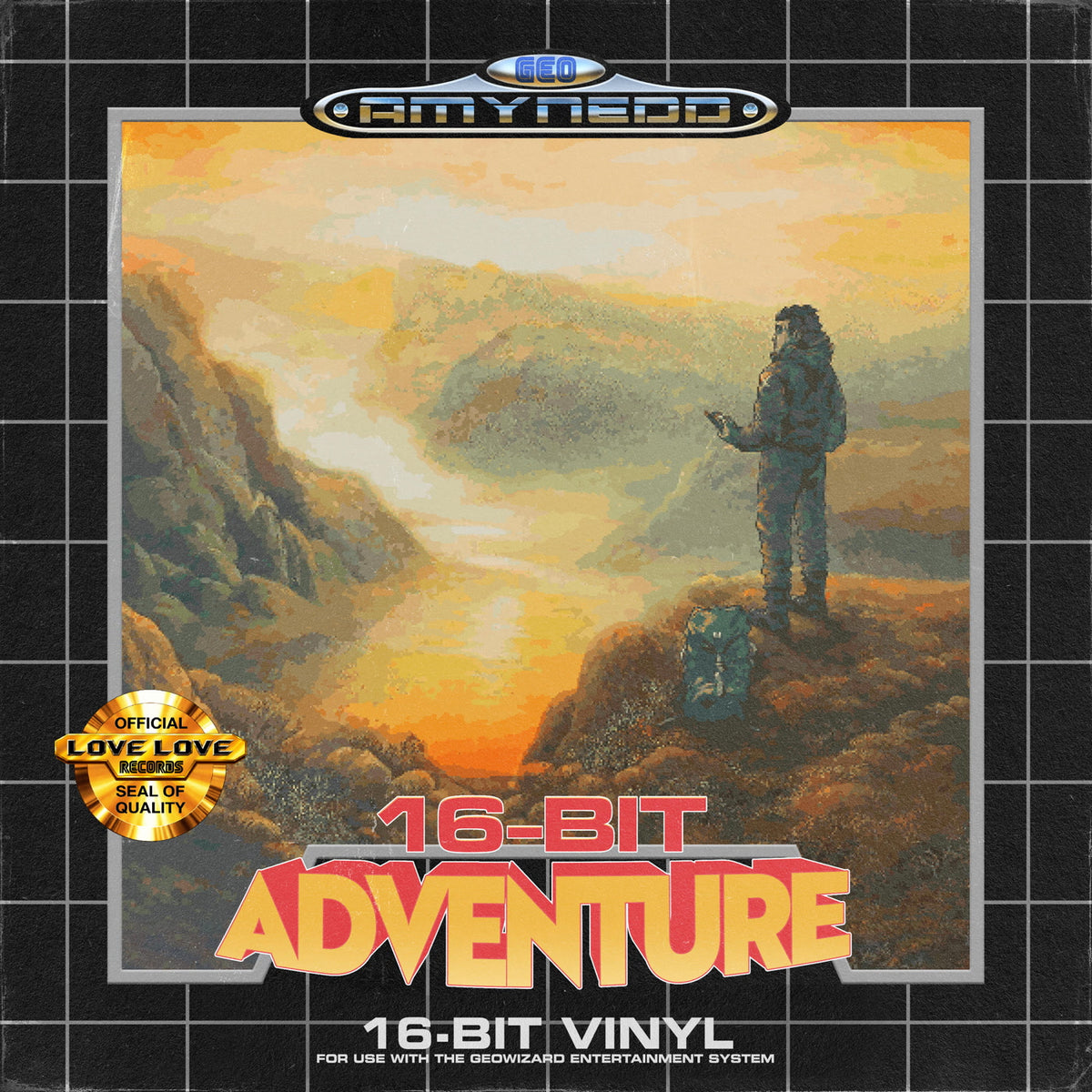 Amynedd - 16-Bit Adventure (GeoWizard Soundtrack) LP (Blue & White Splatter Vinyl)