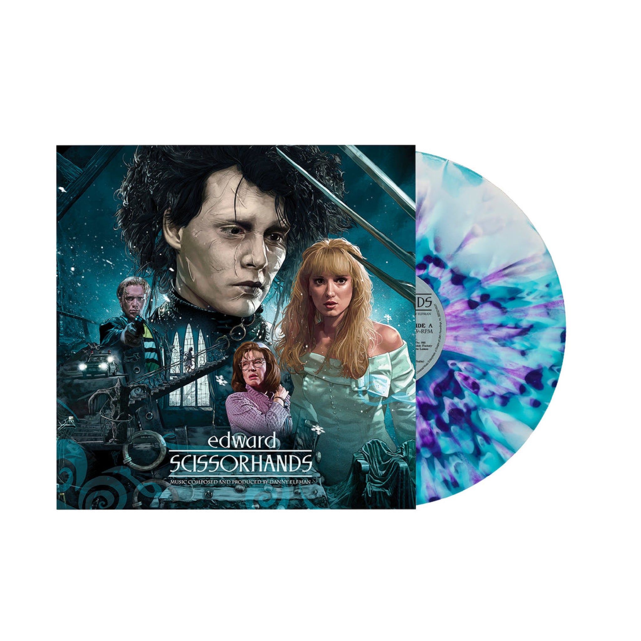 Danny Elfman - Edward Scissorhands Soundtrack 2xLP (Bleu & White & Purple Splatter Vinyl)