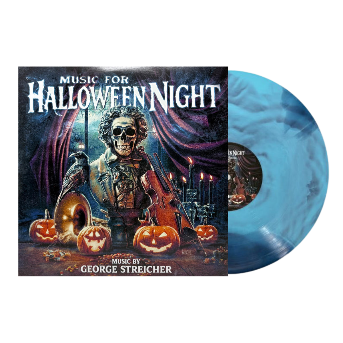 George Striecher - Music For Halloween Night LP (Blue Marble Vinyl)