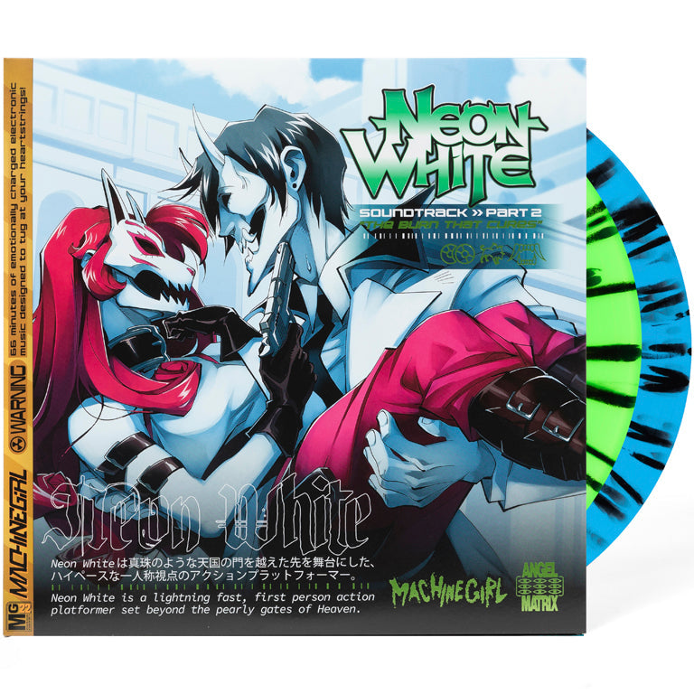MACHINE GIRL Neon White Soundtrack Part 2 The Burn That Cures 2xLP ( Green Blue Splatter  Vinyl)