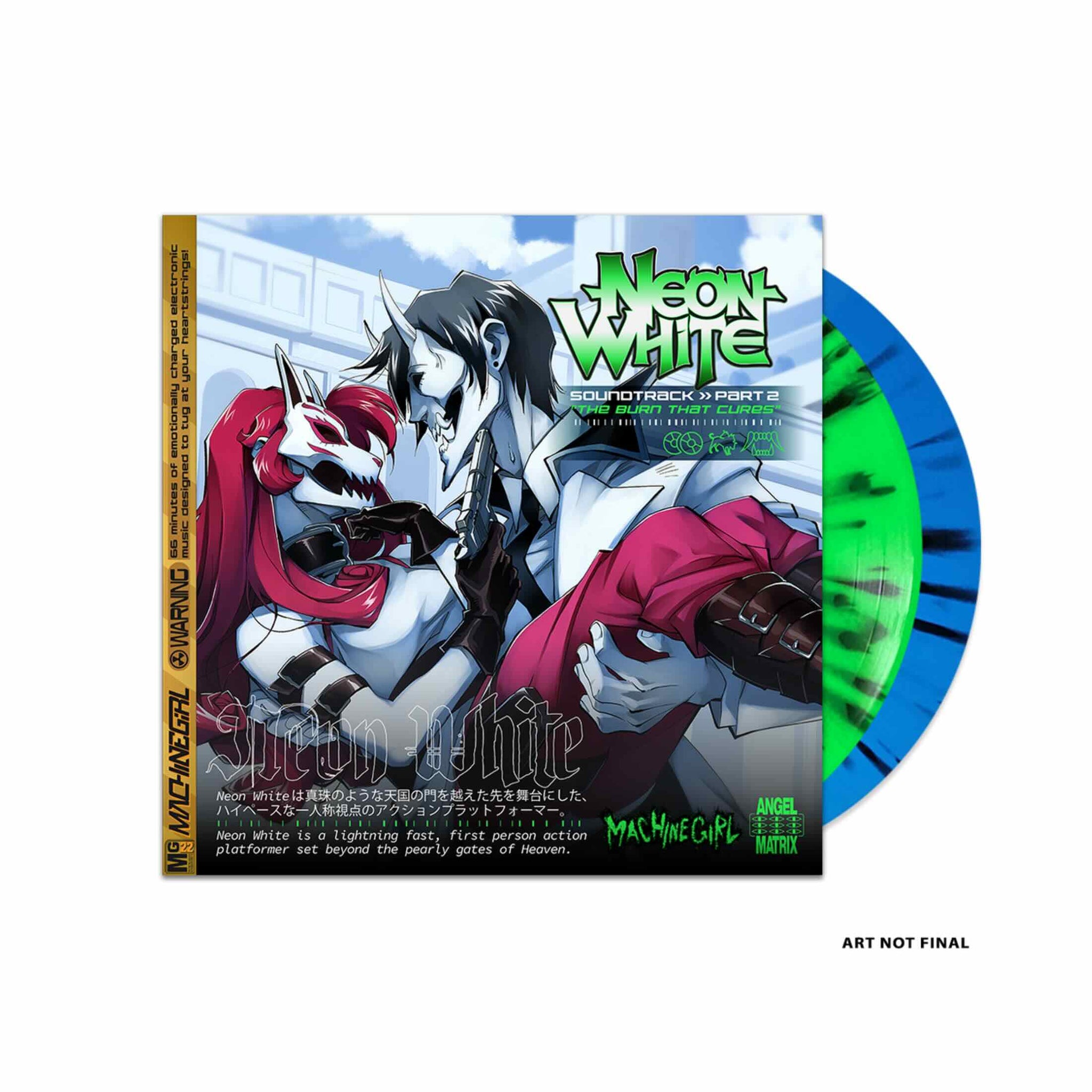 MACHINE GIRL Neon White Soundtrack Part 2 The Burn That Cures 2xLP ( Green Blue Splatter  Vinyl)